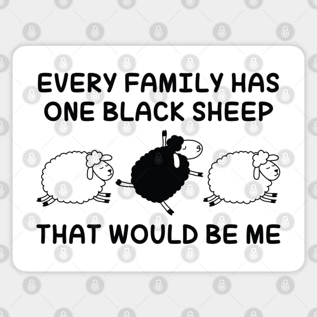 Black Sheep Family Sticker by LuckyFoxDesigns